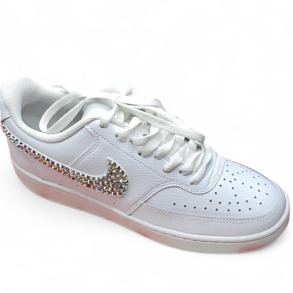 Nike Court Vision Low Tops All Sizes Luxe Crystals Ticks New In Box - Picture 3 of 6